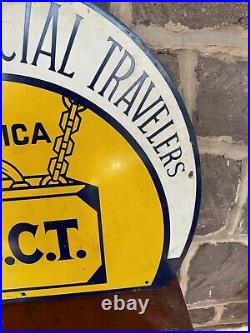 Vintage Sign United Commercial Travelers Painted Metal Single Side