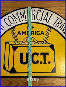Vintage Sign United Commercial Travelers Painted Metal Single Side
