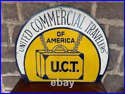 Vintage Sign United Commercial Travelers Painted Metal Single Side