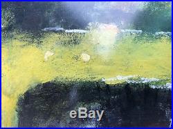 Vintage Signed(1974) British Abstract Watercolour Landscape Painting Retro