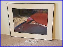Vintage Signed Abstract Oil Painting 31x38 Mid Century Modernism Art Modernist