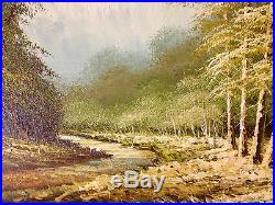 Vintage Signed Eugene Kingman Oil on Canvas Forest Landscape Painting