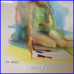Vintage Signed Framed Abstract Sel Gross Painting / Child Drawing or Coloring