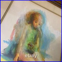 Vintage Signed Framed Abstract Sel Gross Painting / Child Drawing or Coloring