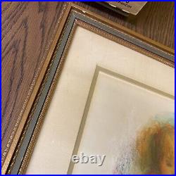 Vintage Signed Framed Abstract Sel Gross Painting / Child Drawing or Coloring