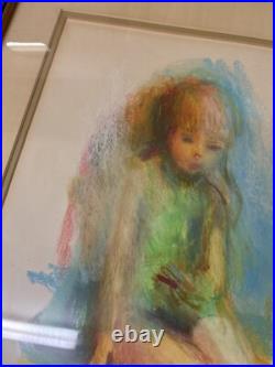 Vintage Signed Framed Abstract Sel Gross Painting / Child Drawing or Coloring