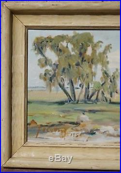 Vintage Signed Framed Painting CA Listed FH Cutting Silicon Valley Landscape