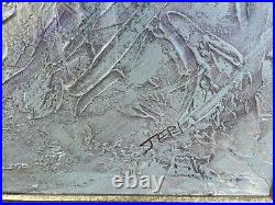 Vintage Signed Large Abstract MCM Pastel JERI LEDBETTER Oil Painting On Canvas