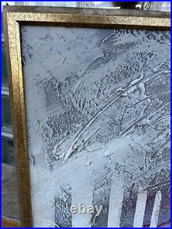 Vintage Signed Large Abstract MCM Pastel JERI LEDBETTER Oil Painting On Canvas