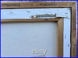 Vintage Signed Large Abstract MCM Pastel JERI LEDBETTER Oil Painting On Canvas