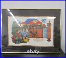 Vintage Signed & Numbered Amram Ebgi Salute To Israel Lithograph- Framed
