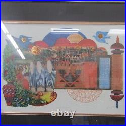 Vintage Signed & Numbered Amram Ebgi Salute To Israel Lithograph- Framed