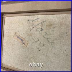 Vintage Signed Oil Painting Canvas Framed Impressionist Village Landscape Europe