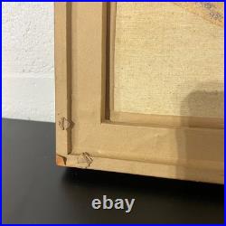 Vintage Signed Oil Painting Canvas Framed Impressionist Village Landscape Europe