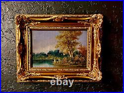 Vintage Signed Original Oil on Board Post-Impressionist Landscape Painting