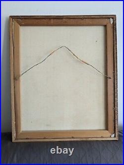 Vintage Signed R. Thomas Original oil painting Winter Snow Landscape 20x24 in