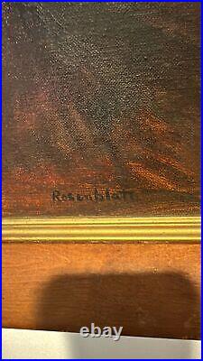 Vintage Signed'Rosenblat' Oil Painting Children Walking into Forest Path