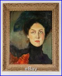 Vintage Signed Victorian Gorgeous Female Portrait Impressionist Painting Modern