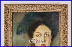 Vintage Signed Victorian Gorgeous Female Portrait Impressionist Painting Modern