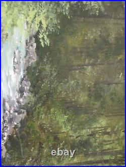 Vintage Small Gem Impressionist Painting Landscape River And Forrest Sliffe