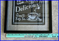 Vintage Smaltz Paint Sign Cardboard Try Our Coffee