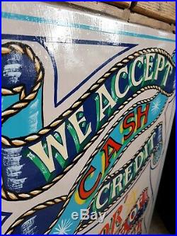 Vintage Style Hand Painted Sign Written Tattoo Fairground Circus cash desk till