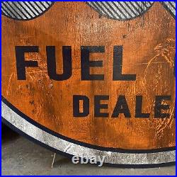 Vintage Style Sign / Hand Painted Wooden Gulf Gas Oil Folk Art Advertising 36
