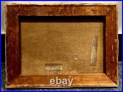 Vintage Surrealist Oil Canvas Painting signed Elmer P Schwab dating from 1940