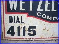 Vintage THE WETZEL-RIDER CO Pennsylvania Real Estate Realtor Painted Metal Sign