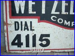 Vintage THE WETZEL-RIDER CO Pennsylvania Real Estate Realtor Painted Metal Sign
