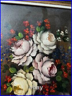 Vintage Tabletop Still Life Scene Oil Painting Signed And Framed