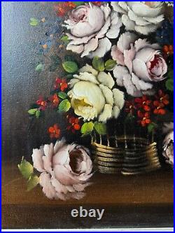Vintage Tabletop Still Life Scene Oil Painting Signed And Framed