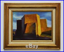 Vintage Taos New Mexico St. Francis Of Assisi Church Oil Painting Signed