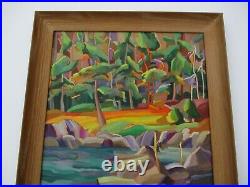 Vintage Thompson Landscape Painting Modernism Abstract Fauve Colorful Bold Lake