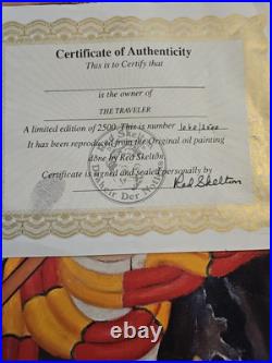 Vintage Traveller Painting By Red Skeleton 1994 Signed