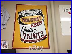 Vintage Tru-Test Supreme Quality Paints Large Metal Sign