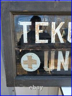 Vintage UNDERTAKER Reverse Painted Glass Sign / TEKULVE & ROEHM