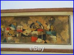 Vintage Urban City Abstract Painting Modernism Expressionism Surrealist Cubist