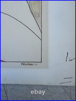 Vintage VOGUE Lithograph Artwork Painting Cover Art Deco Signed 17 X 14 Rare