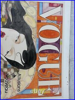 Vintage VOGUE Lithograph Artwork Painting Cover Art Deco Signed 17 X 14 Rare