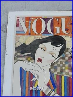 Vintage VOGUE Lithograph Artwork Painting Cover Art Deco Signed 17 X 14 Rare