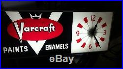 Vintage Varcraft Paints & Enamels Lighted Clock