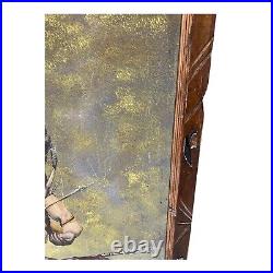 Vintage Velvet Painting Native American Wary Warrior Cherokee 40x28 SIGNED