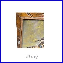 Vintage Velvet Painting Native American Wary Warrior Cherokee 40x28 SIGNED