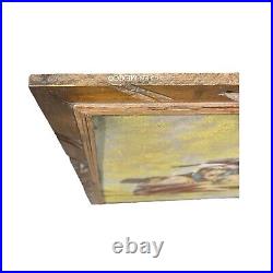 Vintage Velvet Painting Native American Wary Warrior Cherokee 40x28 SIGNED