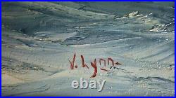 Vintage Virginia Lynn La Jolla California Seascape Ocean Oil Painting Cambria