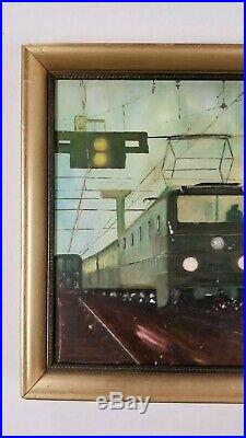 Vintage WPA Industrial Transportation American Railroad Subway Train Painting