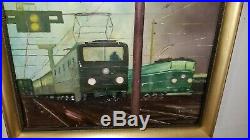 Vintage WPA Industrial Transportation American Railroad Subway Train Painting