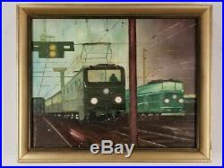 Vintage WPA Industrial Transportation American Railroad Subway Train Painting