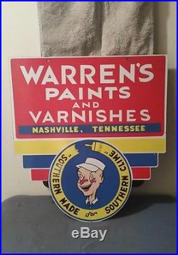Vintage Warren's Paints and Varnishes Porcelain Sign